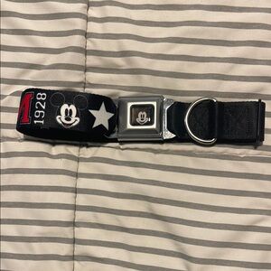 Disney Black Dog Collar with Mickey Mouse Design